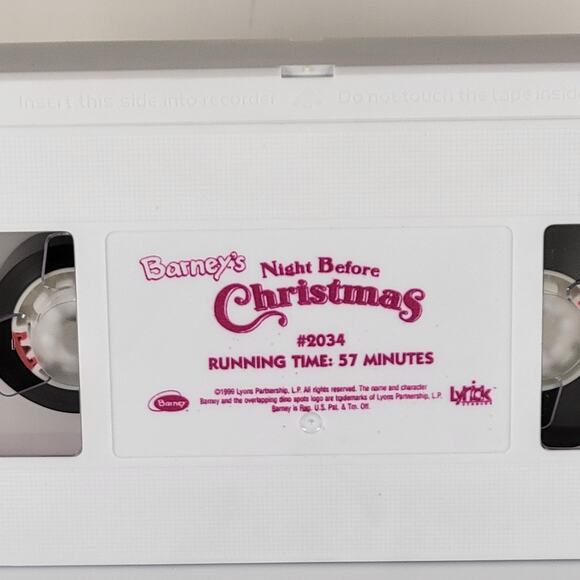 Barney Night Before Christmas VHS 1999 Lyrick Clamshell Tape Tested Collectible - Picture 7 of 15
